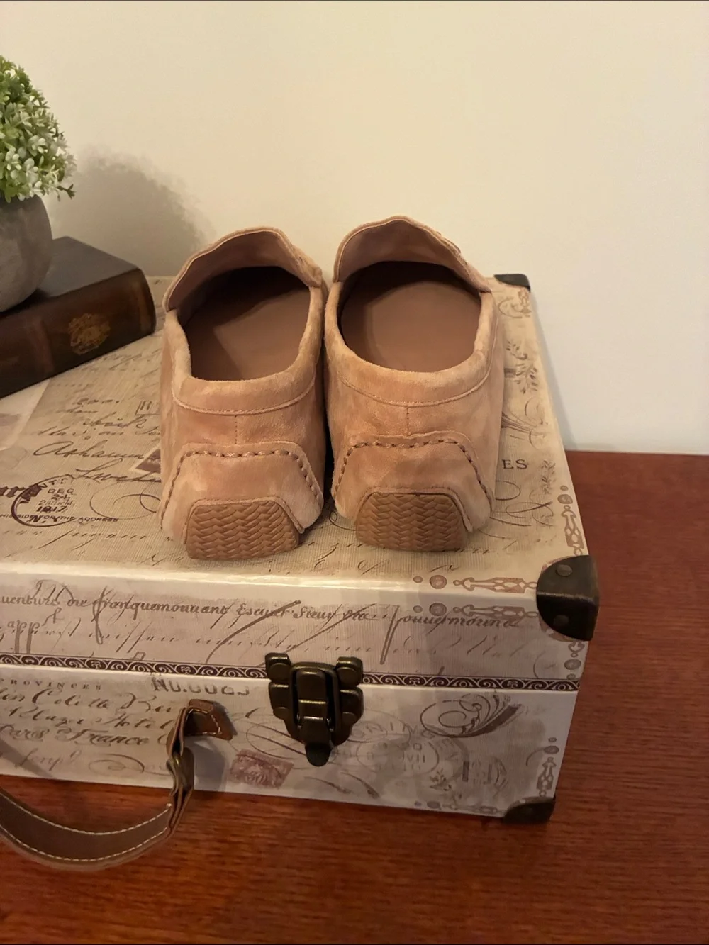 Cole Haan Tan Suede Bit-Trim Loafers